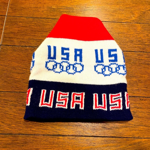 Vintage Olympic USA Beanie Knit Cap Hat. Drew Pearson 80’s. Excellent Condition - Picture 1 of 7